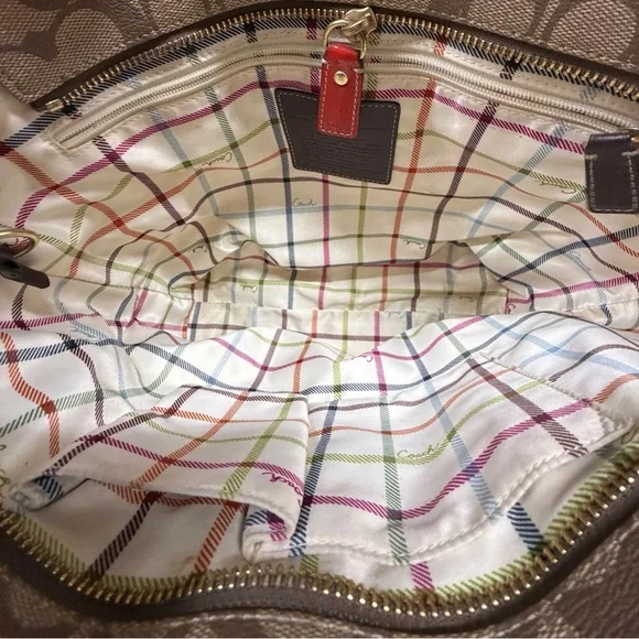 Coach Signature Orange and Tan Tote Bag - Picture 12 of 13